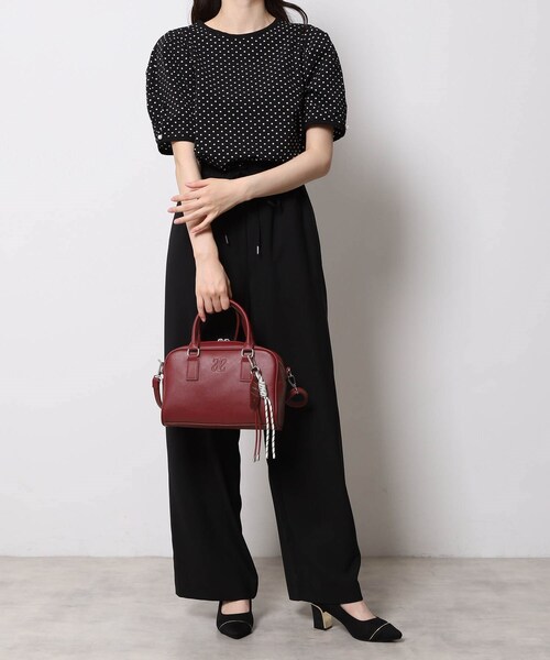 Ober Tashe(オーバータッシェ)の「2wayボストンショルダーバッグ(ショルダーバッグ・レディース・ブラック/アイボリー/ワインレッド・FREE)」の8枚目の写真