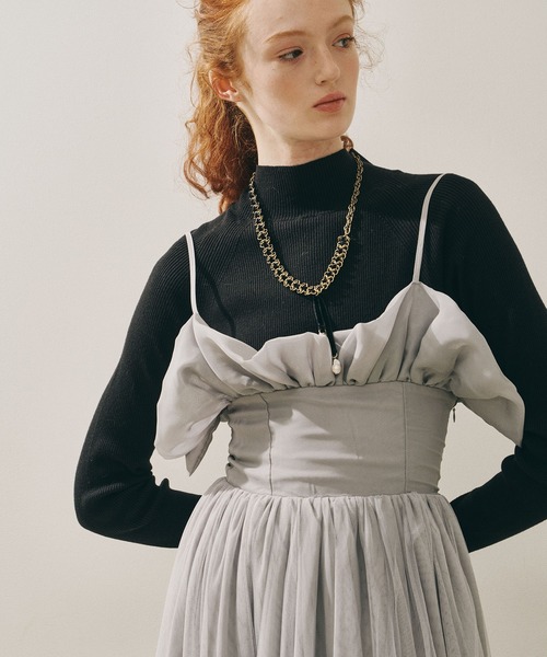 J1U by LA BELLE ETUDE（ジユウバイラベルエチュード）の「ヘムフリルコルセットワンピース（ワンピース・レディース・ホワイト/その他/ブラック・FREE）」の16枚目の写真