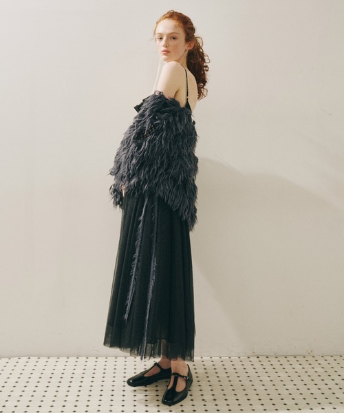 ラベルエチュード　フリルドレス/ワンピース　クリニング済み ボリュームフリルチュールデザインカットワンピース（ワンピース