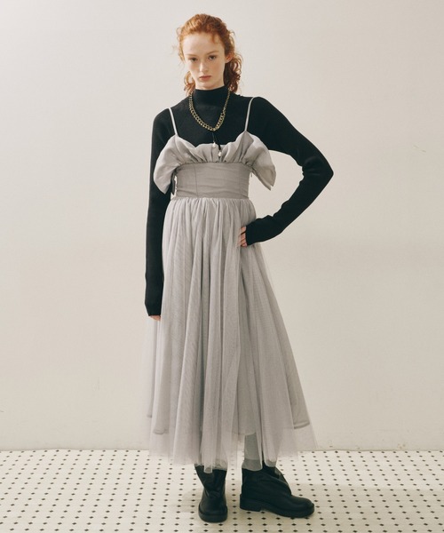 J1U by LA BELLE ETUDE（ジユウバイラベルエチュード）の「ヘムフリルコルセットワンピース（ワンピース・レディース・ホワイト/その他/ブラック・FREE）」の8枚目の写真