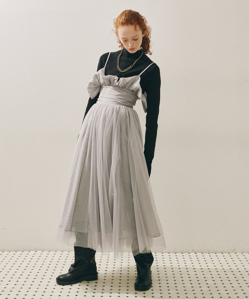 J1U by LA BELLE ETUDE（ジユウバイラベルエチュード）の「ヘムフリルコルセットワンピース（ワンピース・レディース・ホワイト/その他/ブラック・FREE）」の10枚目の写真