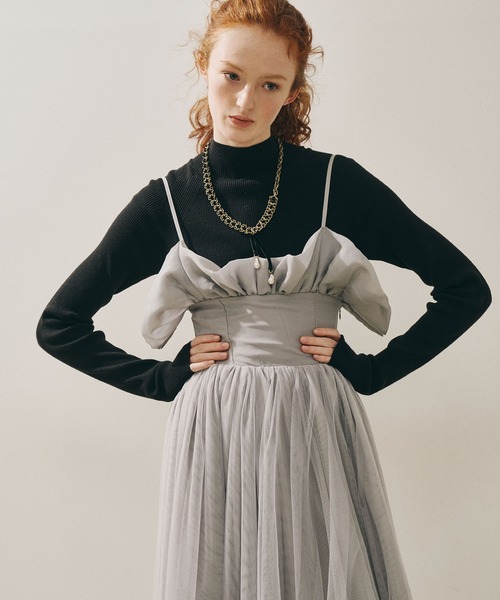 J1U by LA BELLE ETUDE（ジユウバイラベルエチュード）の「ヘムフリルコルセットワンピース（ワンピース・レディース・ホワイト/その他/ブラック・FREE）」の11枚目の写真