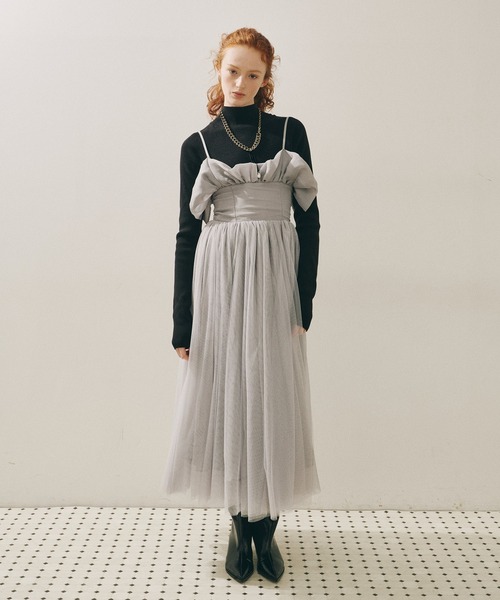 J1U by LA BELLE ETUDE（ジユウバイラベルエチュード）の「ヘムフリルコルセットワンピース（ワンピース・レディース・ホワイト/その他/ブラック・FREE）」の13枚目の写真