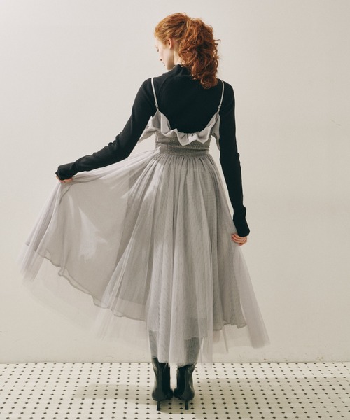 J1U by LA BELLE ETUDE（ジユウバイラベルエチュード）の「ヘムフリルコルセットワンピース（ワンピース・レディース・ホワイト/その他/ブラック・FREE）」の14枚目の写真