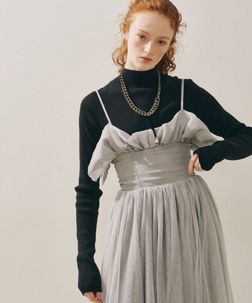 J1U by LA BELLE ETUDE（ジユウバイラベルエチュード）の「ヘムフリルコルセットワンピース（ワンピース・レディース・ホワイト/その他/ブラック・FREE）」の17枚目の写真