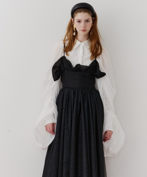 ラベルエチュード　フリルドレス/ワンピース　クリニング済み LA BELLE ETUDE（ラベルエチュード） ワンピース バイカラーレース