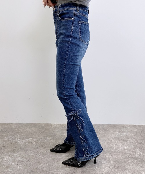 d.i.a./新品タグ付きレースアップフレアデニムパンツ/ブラックMダイヤダイア d.i.a.｜ダイヤのデニムパンツ通販 - ZOZOTOWN