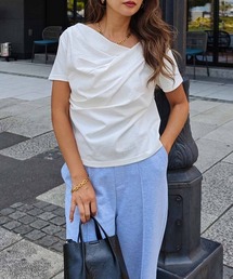 esutoreja | ドレープショートスリーブトップス(Tシャツ/カットソー)