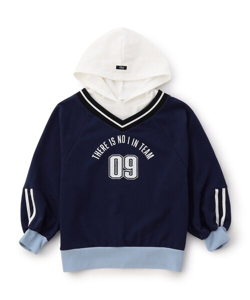 algy（アルジー）の「カジュアル裏毛フーディー（パーカー・キッズ・オフホワイト/ネイビー/レッド・X-SMALL/XX-SMALL/MEDIUM/SMALL）」の2枚目の写真