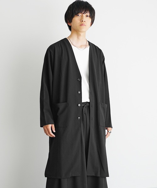 MinoriTY（マイノリティ）の「【MinoriY】2点セット梨地ドレープロングカーディガンセットアップ メンズ 秋服 ロングカーデ+袴パンツ（セットアップ・メンズ・グレー/ブラック・S/M/L）」の8枚目の写真