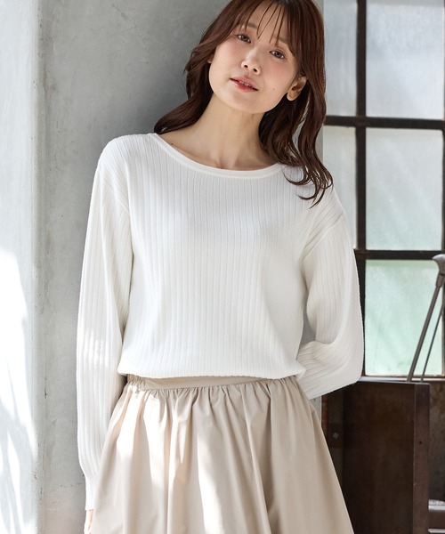 ワイドリブボートネック（ニット/セーター）｜Honeys（ハニーズ）の