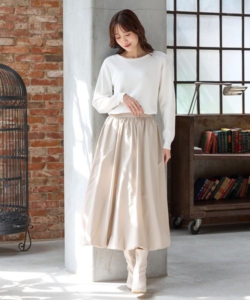 Honeys（ハニーズ）の「ワイドリブボートネック（ニット/セーター・レディース・ブラウン系その他/ブラック/ブラウン/ヘザーチャコール/ブルー/ラベンダー/ベージュ/アイボリー・M/L/S/LL）」の9枚目の写真