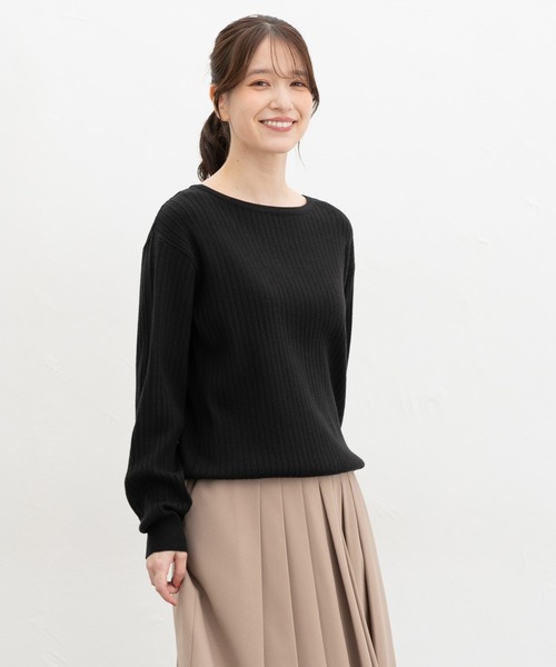 ワイドリブボートネック（ニット/セーター）｜Honeys（ハニーズ）の