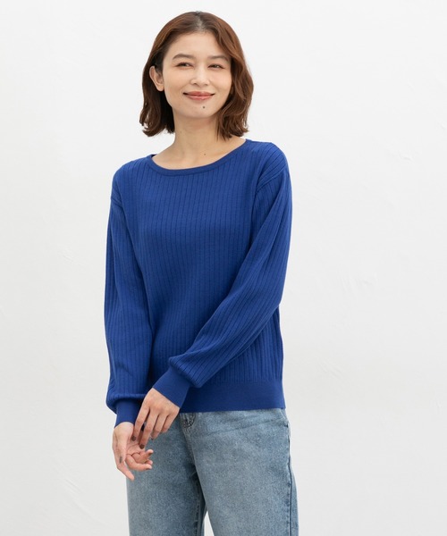 Honeys（ハニーズ）の「ワイドリブボートネック（ニット/セーター・レディース・ブラウン系その他/ブラック/ブラウン/ヘザーチャコール/ブルー/ラベンダー/ベージュ/アイボリー・M/L/S/LL）」の14枚目の写真