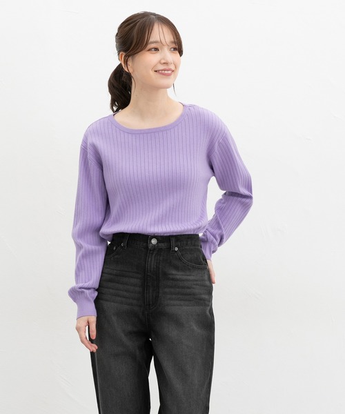 ワイドリブボートネック（ニット/セーター）｜Honeys（ハニーズ）の