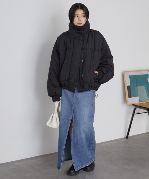 ドロストボリュームスリーブ ショート丈中綿モンスターブルゾン