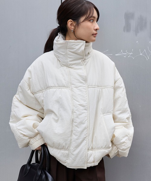 撥水>2WAYドロストボリュームスリーブ 撥水ショート丈中綿モンスター