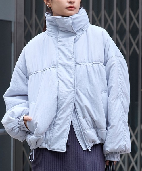 撥水>2WAYドロストボリュームスリーブ 撥水ショート丈中綿モンスター