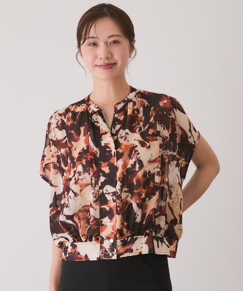 Jayro(ジャイロ)の「シフォンプリントシャツジャケット(シャツ/ブラウス・レディース・ブラック系その他/ダークブラウン・FREE)」の13枚目の写真