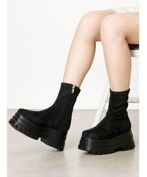 Mafmof | Mafmof(マフモフ)9cmトリプルソール厚底ストレッチショートブーツ(ブーツ)