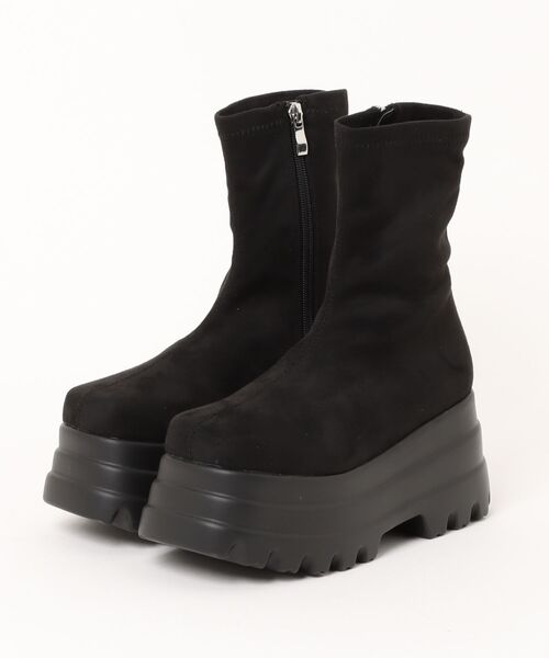 Mafmof（マフモフ）の「Mafmof(マフモフ)9cmトリプルソール厚底ストレッチショートブーツ（ブーツ・レディース・ブラック/ブラック系その他・S/M/L）」の20枚目の写真