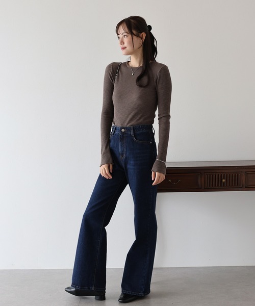 BLUEEAST(ブルーイースト)の「メローリブカットソー(Tシャツ/カットソー・レディース・アイボリー/ブラック/ブラウン・MEDIUM)」の10枚目の写真