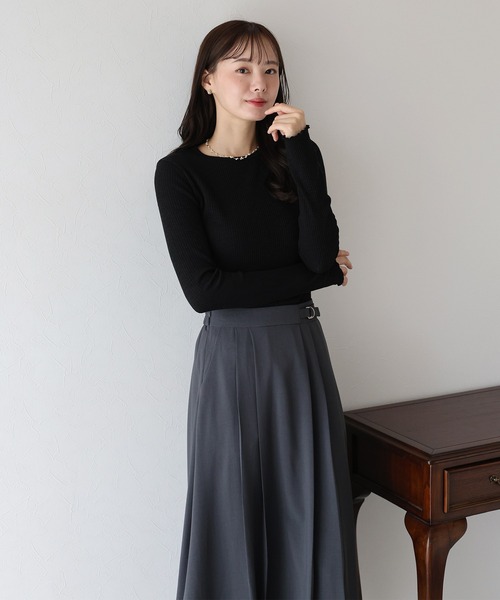 BLUEEAST(ブルーイースト)の「メローリブカットソー(Tシャツ/カットソー・レディース・アイボリー/ブラック/ブラウン・MEDIUM)」の16枚目の写真