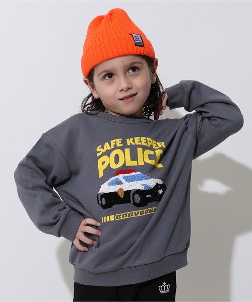 BABYDOLL（ベビードール）の「サガラトレーナー 1060K（スウェット・キッズ・イエロー×グリーン/チャコールグレー/ライトイエロー/ブラック系2/レッド/ピンク/ブラック系1/ネイビー/パープル・90cm/100cm/110cm/120cm/130cm）」の4枚目の写真