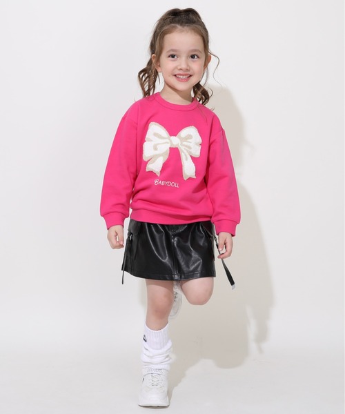 BABYDOLL（ベビードール）の「サガラトレーナー 1060K（スウェット・キッズ・イエロー×グリーン/チャコールグレー/ライトイエロー/ブラック系2/レッド/ピンク/ブラック系1/ネイビー/パープル・90cm/100cm/110cm/120cm/130cm）」の16枚目の写真