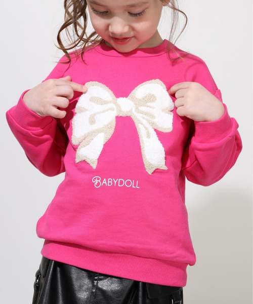 BABYDOLL（ベビードール）の「サガラトレーナー 1060K（スウェット・キッズ・イエロー×グリーン/チャコールグレー/ライトイエロー/ブラック系2/レッド/ピンク/ブラック系1/ネイビー/パープル・90cm/100cm/110cm/120cm/130cm）」の18枚目の写真