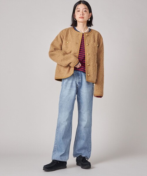 SHIPS(シップス)の「SHIPS NINE CASE: ノーカラー ジャケット(ノーカラージャケット・レディース・ベージュ/ブルー・ONE SIZE)」の13枚目の写真