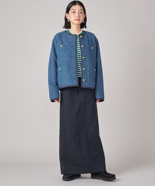 SHIPS(シップス)の「SHIPS NINE CASE: ノーカラー ジャケット(ノーカラージャケット・レディース・ベージュ/ブルー・ONE SIZE)」の19枚目の写真