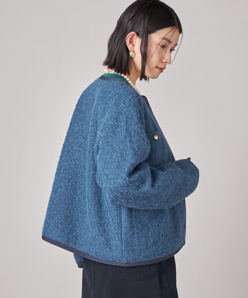 SHIPS(シップス)の「SHIPS NINE CASE: ノーカラー ジャケット(ノーカラージャケット・レディース・ベージュ/ブルー・ONE SIZE)」の10枚目の写真