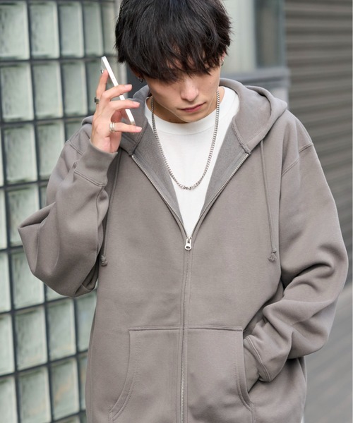 link lot(リンクロット)の「【カラバリ豊富8色展開】スタンダード裏起毛ビッグジップパーカー【XLサイズ対応】(パーカー・メンズ・ブラウン/グレー/ネイビー/ダークグレー/ブラック/ワイン/ベージュ/レッド・M/L/XL)」の16枚目の写真