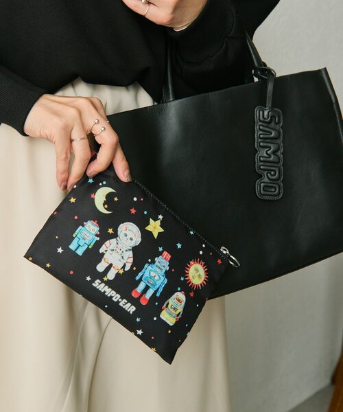 本革》sampo×earコラボ スペーストイレザースクエアトートバッグ