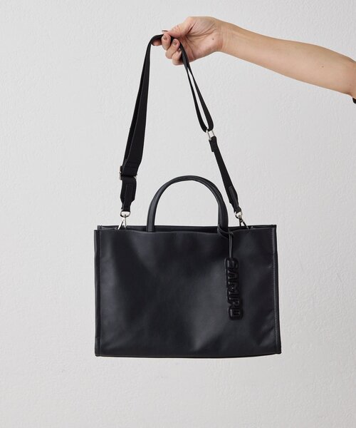 本革》sampo×earコラボ スペーストイレザースクエアトートバッグ