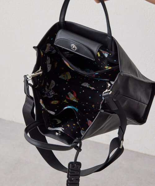 本革》sampo×earコラボ スペーストイレザースクエアトートバッグ