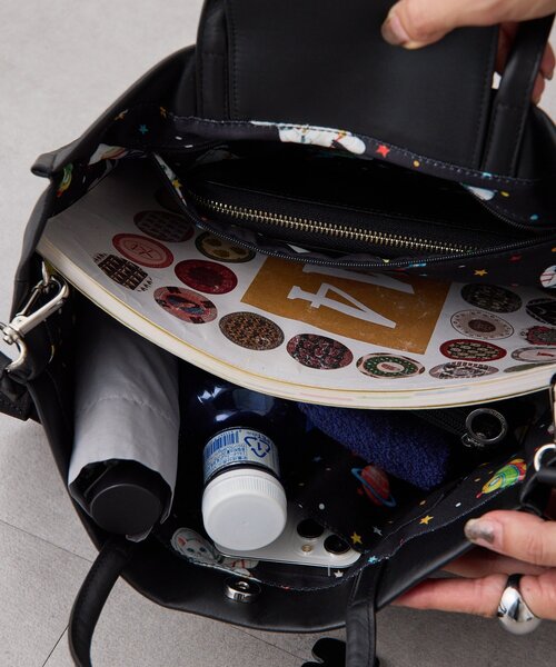 本革》sampo×earコラボ スペーストイレザースクエアトートバッグ