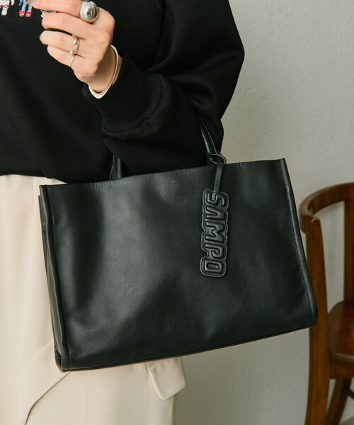 本革》sampo×earコラボ スペーストイレザースクエアトートバッグ