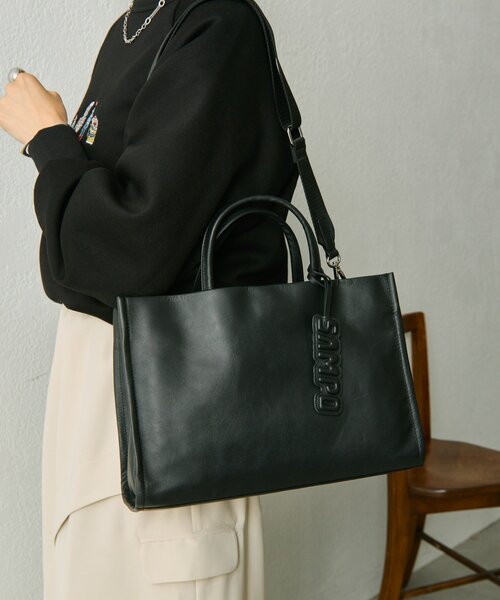 本革》sampo×earコラボ スペーストイレザースクエアトートバッグ