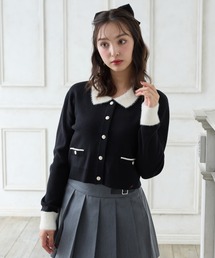 INGNI | フェザー襟配色ニットカーディガン(カーディガン/ボレロ)