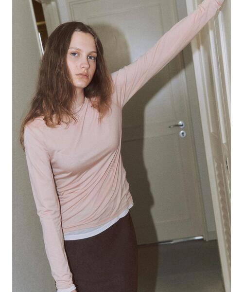 Lugnoncure（ルノンキュール）の「長袖シアートップス《2025autumn catalog item》（Tシャツ/カットソー・レディース・ピンク/ブラック/オフホワイト/ブルー・F）」の4枚目の写真