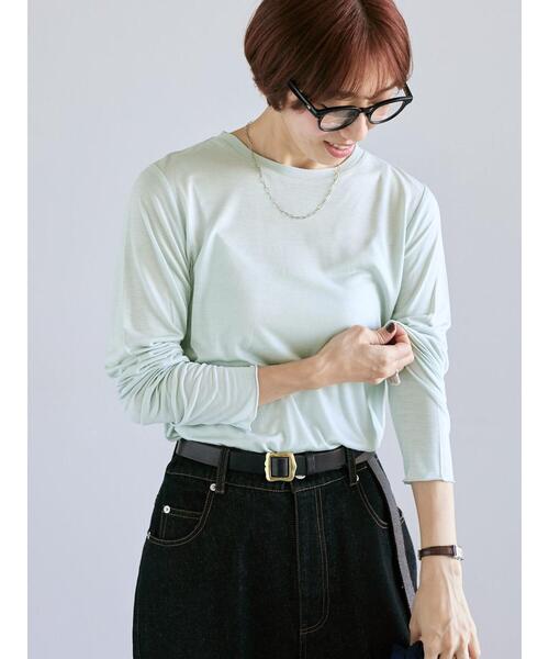 Lugnoncure（ルノンキュール）の「長袖シアートップス《2025autumn catalog item》（Tシャツ/カットソー・レディース・ピンク/ブラック/オフホワイト/ブルー・F）」の3枚目の写真