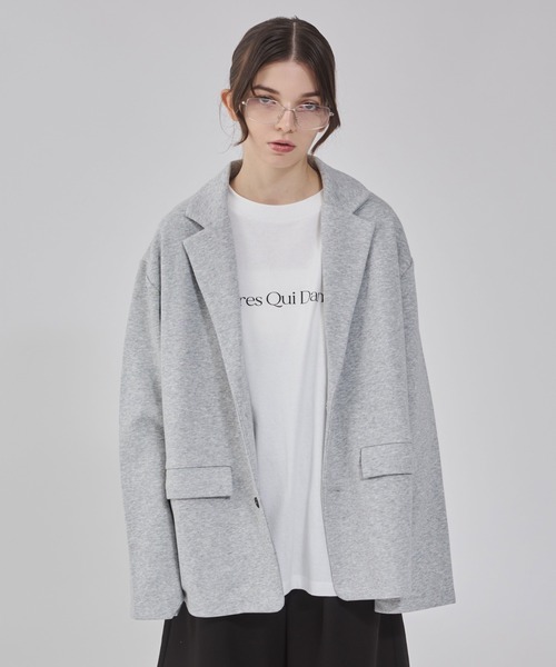 BROWNY（ブラウニー）の「BROWNY/ボンディングスウェットテーラードジャケット（テーラードジャケット・メンズ・杢グレー/ブラック・MEDIUM/LARGE）」の4枚目の写真