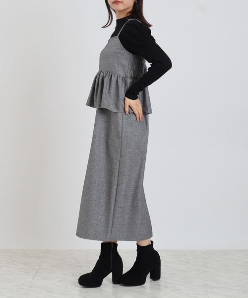 ASTORIA ODIER（アストリアオディール）の「ペプラムキャミワンピース（ワンピース・レディース・ブラック/ブラウン/チャコールグレー・MEDIUM）」の9枚目の写真