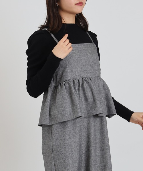 ASTORIA ODIER（アストリアオディール）の「ペプラムキャミワンピース（ワンピース・レディース・ブラック/ブラウン/チャコールグレー・MEDIUM）」の22枚目の写真