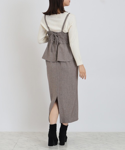 ASTORIA ODIER（アストリアオディール）の「ペプラムキャミワンピース（ワンピース・レディース・ブラック/ブラウン/チャコールグレー・MEDIUM）」の15枚目の写真