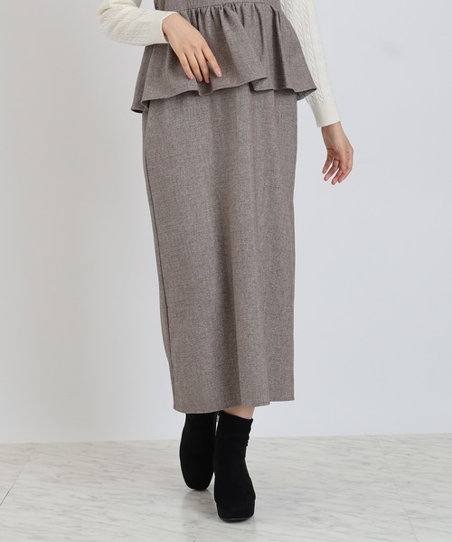 ASTORIA ODIER（アストリアオディール）の「ペプラムキャミワンピース（ワンピース・レディース・ブラック/ブラウン/チャコールグレー・MEDIUM）」の7枚目の写真