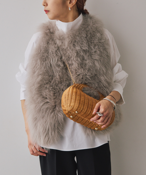 capaf（カパフ）の「CAPAF カパフ 別注 Bag Mini 11371/S（ショルダーバッグ・レディース・ベージュ/ネイビー・FREE）」の4枚目の写真