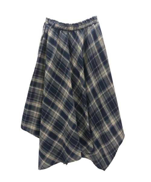 tinkerend(ティンカーエンド)の「Vintage-style Checked Asymmetry Skirt / ヴィンテージ風チェックアシンメトリースカート(スカート・レディース・ブラック/ネイビー・FREE)」の21枚目の写真